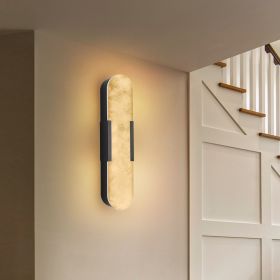19.7" Natural Marble Wall Sconce, Black Sconces Set of Two, Indoor Modern Bathroom Sconces Wall Lighting for Living Room, Bedroom, Hallway, Stairs 19.7" Natural Marble Wall Sconce, Black Sconces Set of Two, Indoor Modern Bathroom Sconces Wall Lighting for Living Room, Bedroom, Hallway, Stairs
